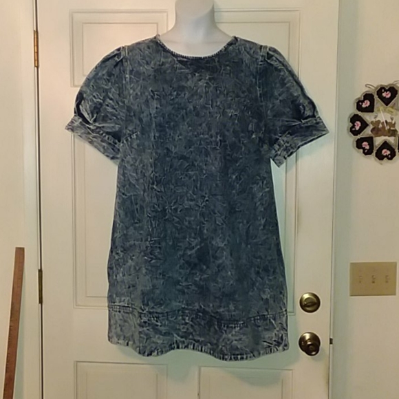 denim smock dress plus size